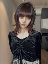アイヴァン(AIVAN)&nbsp;ハッシュカットミディアム ワインレッド デザインiii