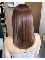 零秒女髪 千里丘店 髪質改善で叶える上品まとまりセミロング艶髪美髪髪質改善カラー