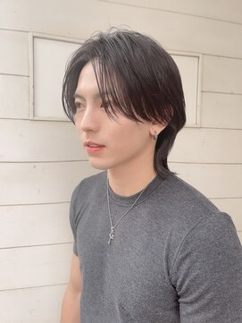 アミュレ ヘア サロン(Amule hair salon) メンズカットウルフセンターパートフェザーパーマオイルスタイル