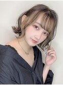 ケアブリーチで作るフェイスフレーミング×切りっぱなしボブ