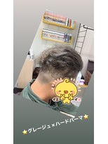 ストーリー(story) ハードパーマ×グレージュ