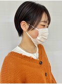 耳かけショートヘア★ショートボブ20代ナチュラルブラウンツヤ髪