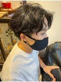 『力石サトシ』波巻き束感ショートツーブロックマッシュア