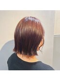 イメチェン/フルバング/似合わせカット/レッドブラウン/髪質改善