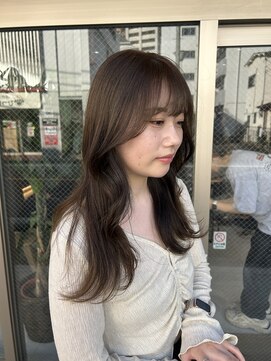 アドア 横浜(ADORE) 【ADORE 横浜】オリーブベージュ×ブリーチ無し透け感カラー