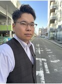 刈り上げツイストスパイラルパーマ無造作メッシュメンズヘア