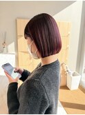 ミニボブ×暖色カラー