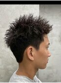 MEN’S HAIR/ブルーブラック/フェザーパーマ/ハイライト