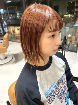 ヘアー アイス ルーチェ(HAIR ICI LUCE) ボブスタイル オレンジカラー /山中