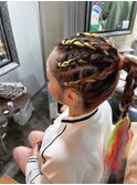エクステ編み込みポニー