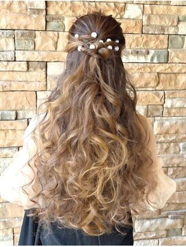 エノモト(ENOMOTO) お呼ばれハーフアップ×シルキーベージュ大人可愛い20代30代