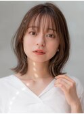 20代30代大人可愛い/くびれボブ/グレージュ