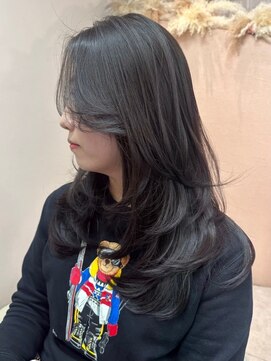 ユニ 原宿(uni) 切りっぱなしボブ/エアリーロング/美髪/ピンクブラウン/原宿