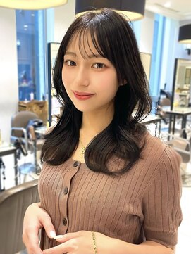 ネオリーブギンザ 銀座店(Neolive GINZA) レイヤー／韓国ヘア／くびれ巻き／透け感バング／ブルージュ