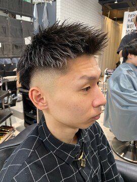 リレーションメンズヘアー(RELATION MEN'S HAIR) テーパーフェードスペインカールスパイキーショート韓国マッシュ