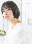 八潮/髪質改善/オリーブグレージュ×大人前下がりぶつ切りボブl