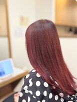 ヘアー グリーン(hair green)&nbsp;レッドカラー/白髪染め/艶感ロングスタイル