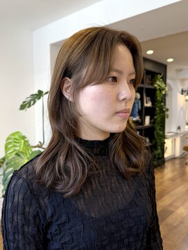 シアン ヘア デザイン(cyan hair design) 【cyan】顔まわりレイヤーとまろやかアッシュベージュ