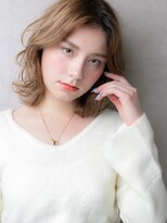 カバーヘア ブリス 川口(COVER HAIR bliss)&nbsp;ハイトーンカラードライパーマ外ハネウルフカットX川口10代20代