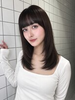 シー バイ ロンド 新宿(Sea by Lond)&nbsp;ワンホンレイヤ ー×ダークブルー[デジタルパーマ/ボブ/韓国]