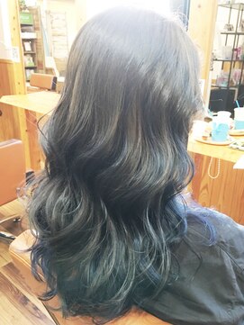 ララテラス(LaLa Terrace) インディゴブルー×バレイヤージュグラデーション