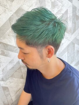 オーキッドバイヘアー(OrchiD.byhair) ジェイドグリーン/メンズカット・刈り上げスタイル/個性派カラー