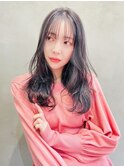 ACE 横浜 大人かわいいダークグレージュ×シースルーバング