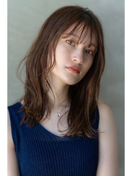 エースハバナ 渋谷(1 HAVANA) ミディアムレイヤー/顔周りレイヤー/ブラウンカラー/イルミナ