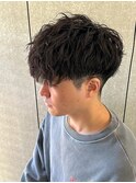 メンズショートツイストスパイラルパーマショートマッシュ高崎