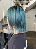 ターコイズ／ミント セクションカラー