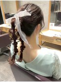 【横浜/横浜駅】編み下ろしポニー/パーティヘアセット