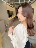 ミニウルフチェリーブラウンブリーチなしレイヤー韓国前髪/新宿