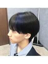 クレオ 福大通り店(CREO)&nbsp;黒髪ブルーメッシュ×マッシュ