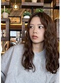 オリーブブラウン/ロングパーマ