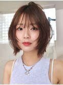 20代/韓国ボブ/タッセルボブ／レイヤーボブ/グレージュ
