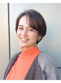 大人可愛い20代30代40代 前髪あり丸みショート 似合わせカット