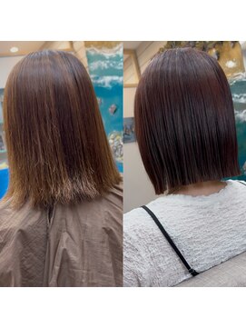 #あご下5ｃｍボブ#ピンクパープル系カラー#イルミナカラー