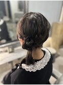お団子サイドポニー