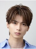 ナチュラルブラウンセンターパートコンマヘア