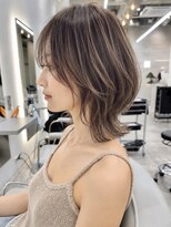 ダブルトーキョー シブヤ(W-TOKYO SHIBUYA)&nbsp;小顔ミディアムウルフ×ハイライトウルフ20代30代40代