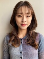 ブラウヘアアンドケア(care)&nbsp;パーマ風ふわふわロング×シースルーバング