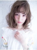 シルキーミントアッシュ×ゆるふわカール×くびれミディ