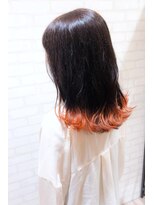 ヘアメイク シュシュ(Hair make chou chou) 裾カラーオレンジ×ロブ【chou-chou 北林夏実】