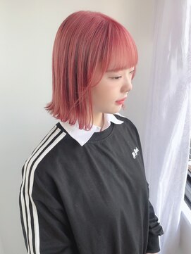 アマンドール(Aman D'or) 【AMAND'OR 石川】ピンクベージュ/切りっぱなしボブ