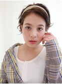 オレンジベージュカラー★カチューシャアレンジ