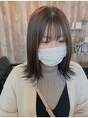 『 グレー×ベージュ☆　切りっぱなしミディアムスタイル 』