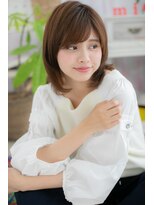ミック ヘアアンドメイク アップ 駒込店(miq Hair&Make up)&nbsp;斜めバング×前下がりアシンメトリーロングウルフレイヤーa1