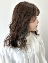 フォーク FOLK&nbsp;【FOLK】透明感インナーブルーグレー☆似合わせゆる巻きロング♪