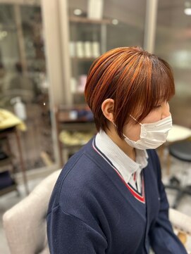 ヘアーワークス ボナ ウニクス店(HAIR WORKS bona) 大人の艶感ショート/大胆カラー/ハイライト/髪質改善カラー