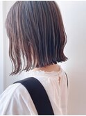 Say.外ハネボブシルキーベージュ切りっぱなしボブ韓国ボブ表参道
